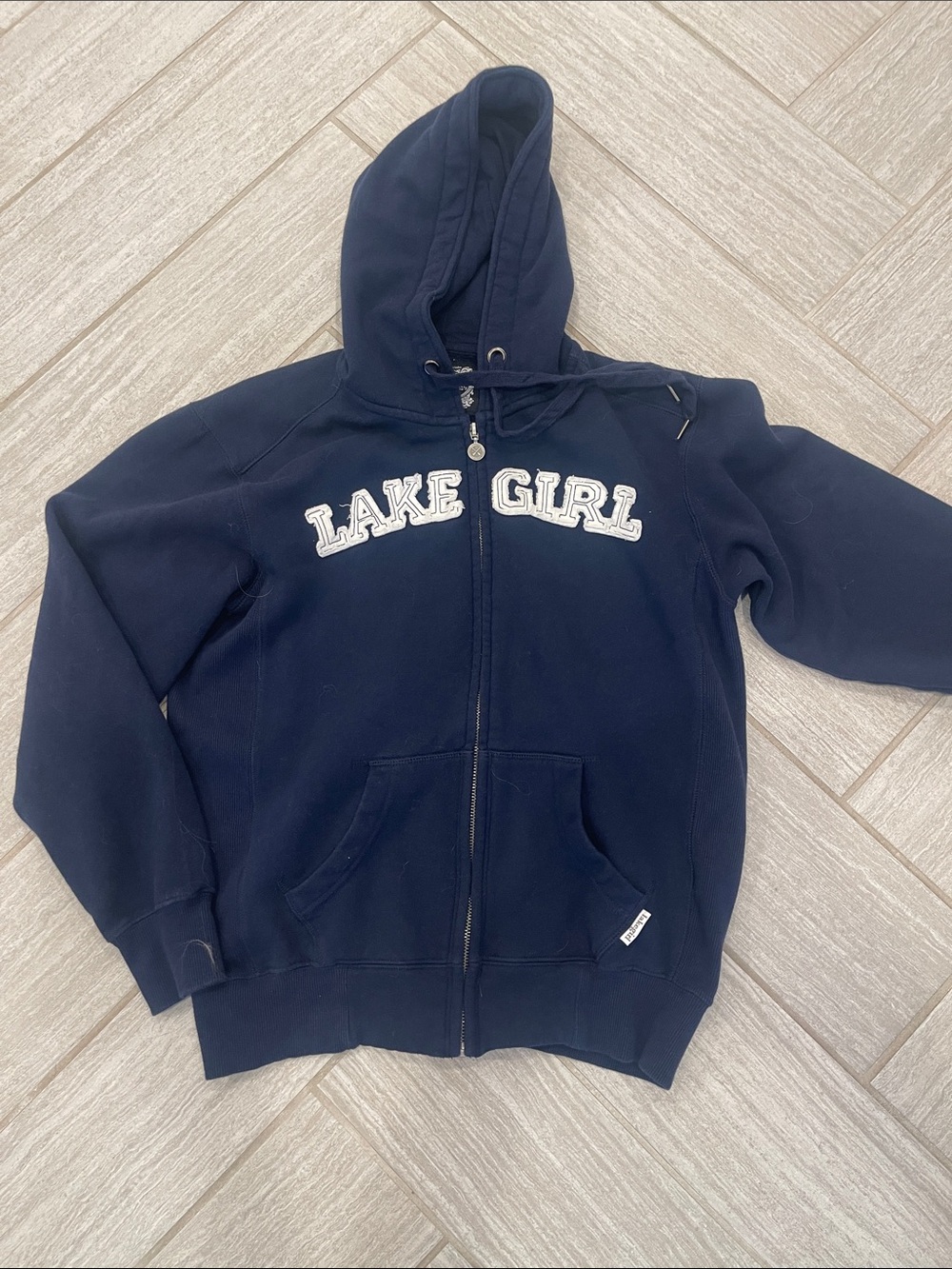 Lake Girl Navy Zip-Up Hoodie